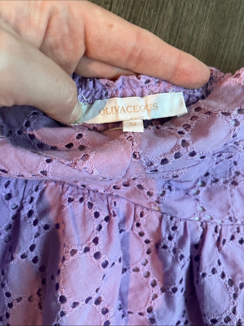 OLIVACEOUS Lilac Eyelet Ruffle Sundress with Puff Tie Sleeves - Picture 2 of 5